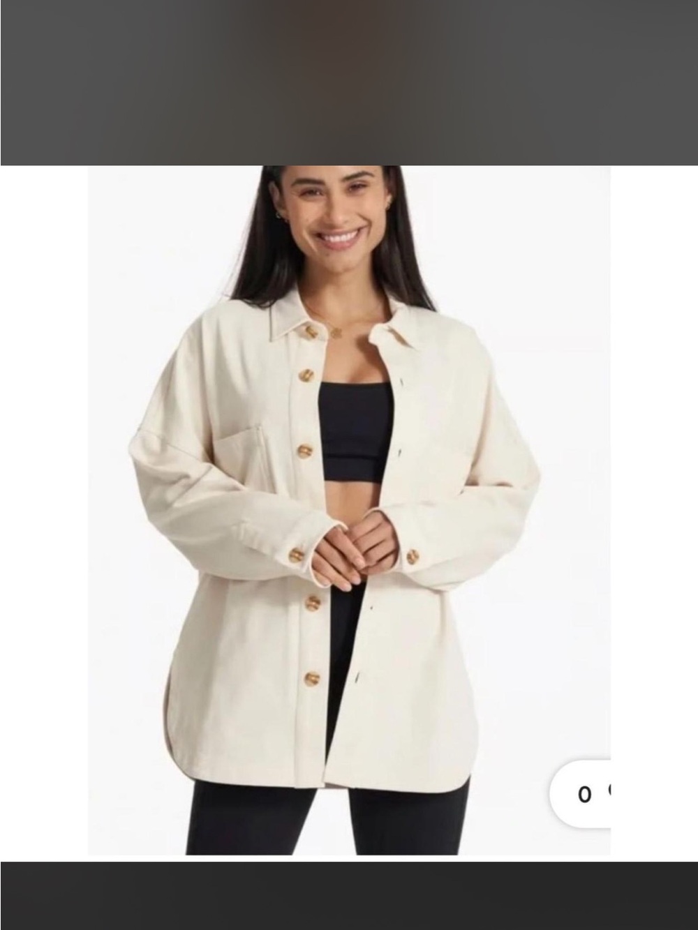 Vuori Cream Button-Up Shirt Jacket Mackenzie